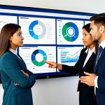 A group of diverse business professionals, fully clothed in professional business attire, collaboratively analyzing a complex digital flowchart displayed on a large interactive screen in a modern, well-lit office. They are engaged in a focused discussion, pointing to different sections of the process map. The scene emphasizes teamwork and problem-solving.
    *   **Mandatory Inclusions:** fully clothed, modest clothing, appropriate attire, professional dress, safe for work, appropriate content, professional, perfect anatomy, correct proportions, natural pose, well-formed hands, proper finger count, natural body proportions.