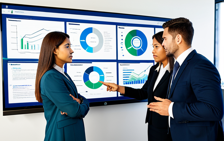 A group of diverse business professionals, fully clothed in professional business attire, collaboratively analyzing a complex digital flowchart displayed on a large interactive screen in a modern, well-lit office. They are engaged in a focused discussion, pointing to different sections of the process map. The scene emphasizes teamwork and problem-solving.
* **Mandatory Inclusions:** fully clothed, modest clothing, appropriate attire, professional dress, safe for work, appropriate content, professional, perfect anatomy, correct proportions, natural pose, well-formed hands, proper finger count, natural body proportions.