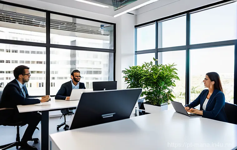 경영지도사와 HR 컨설팅 사례 - **Prompt: "A dynamic and diverse team of Portuguese professionals collaborating actively in a modern...