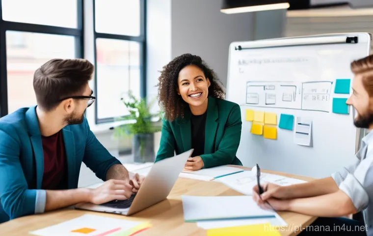 경영지도사와 사업계획서 작성 방법 - **Prompt 1: The Entrepreneurial Spark: Passion Meets Strategy**
"A diverse group of five young e...