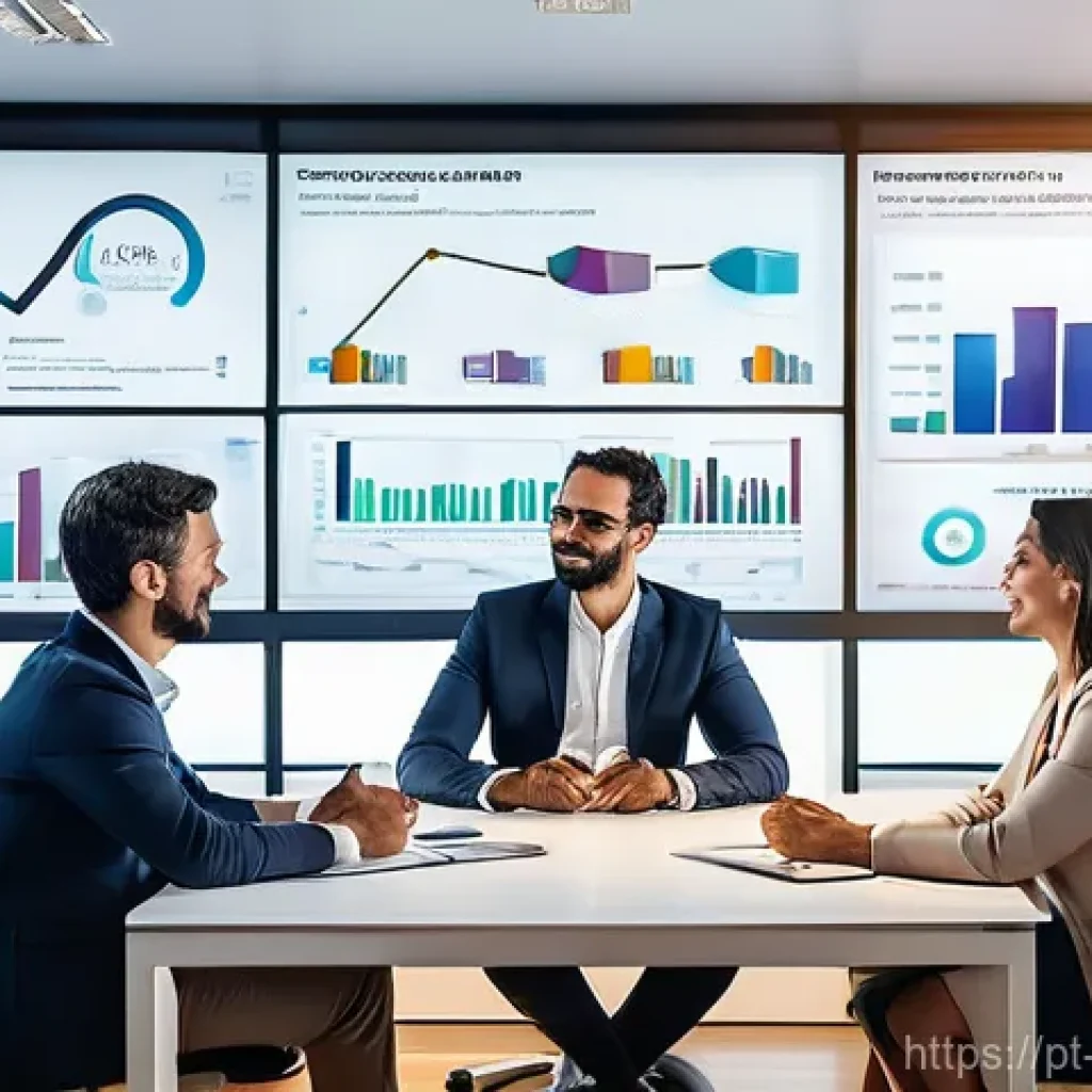 경영지도사와 경영 컨설팅 교육 과정 - **Prompt:** A diverse group of business professionals in a modern, sunlit office in Lisbon, Portugal...