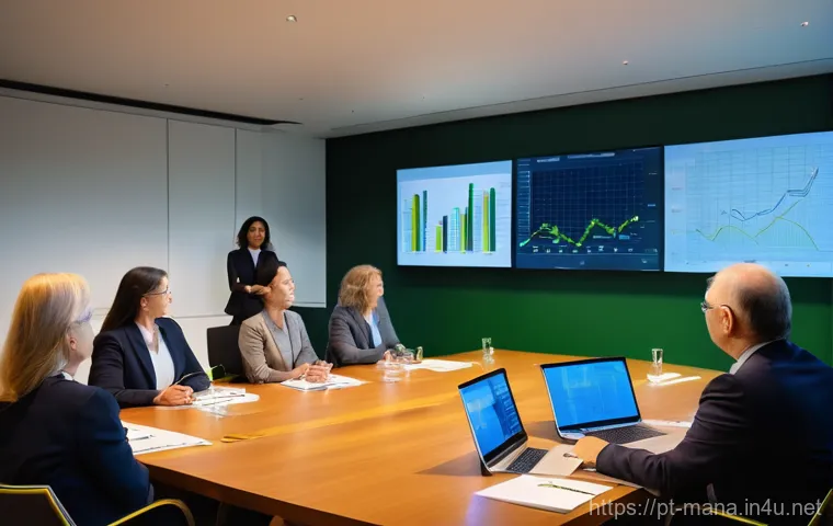 경영지도사와 경영 컨설팅 교육 과정 - **Prompt:** A diverse group of business professionals in a modern, sunlit office in Lisbon, Portugal...