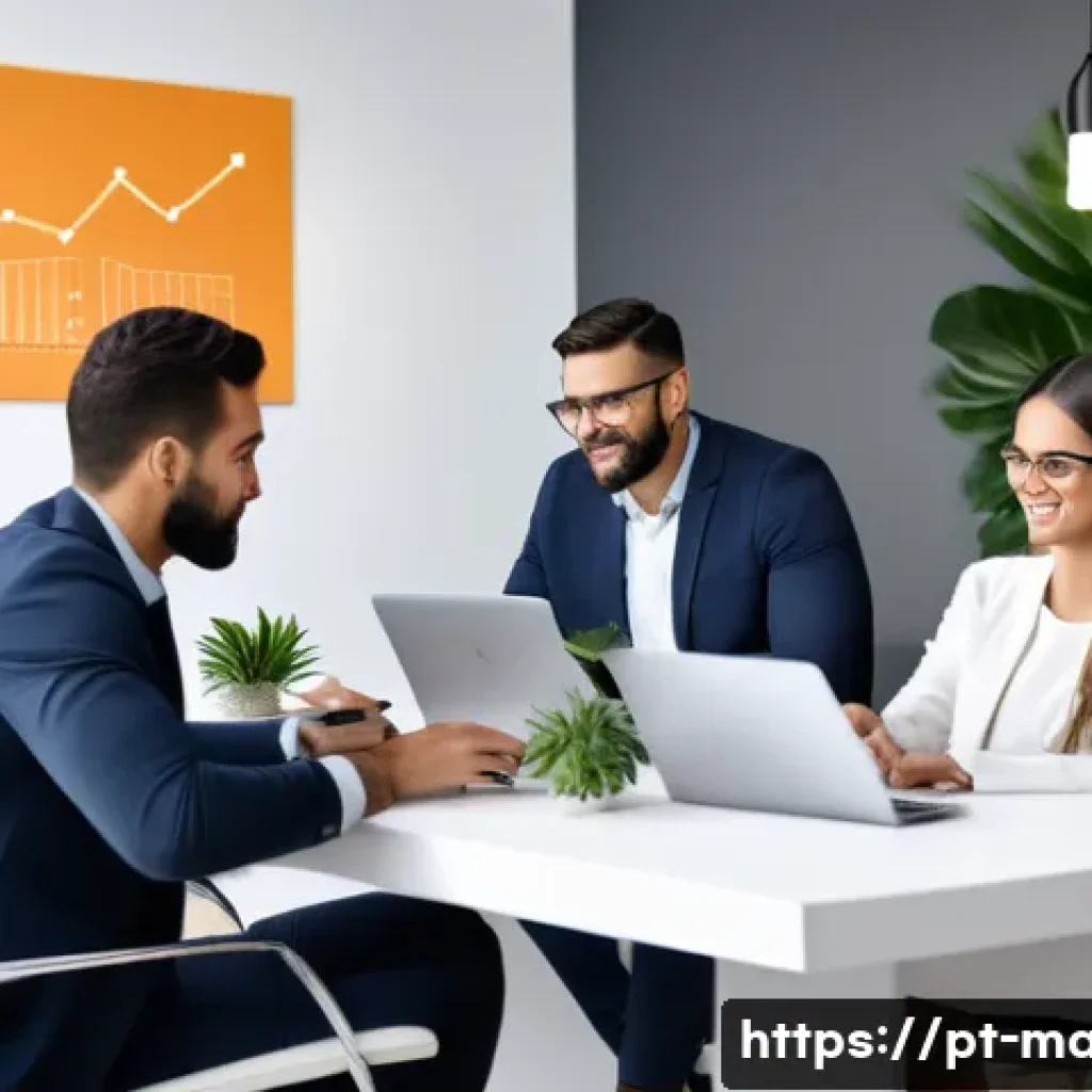 경영지도사와 컨설팅 실습 프로그램 - A modern Brazilian business consulting office scene showing a diverse group of professionals engaged...