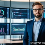 Home 23 경영지도사 관련 최신 트렌드 - A modern corporate office scene featuring a confident business manager wearing professional attire a...