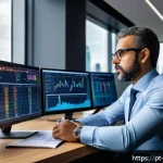 Home 20 경영지도사와 사업 확장 컨설팅 - A professional business consultant in a modern office setting, deeply analyzing detailed financial c...